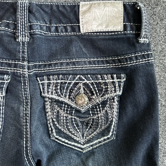 Maurices M Premium Jeans Women's  Sz 1/2 - Embellished Beaded Bootcut Low Rise - Picture 1 of 11